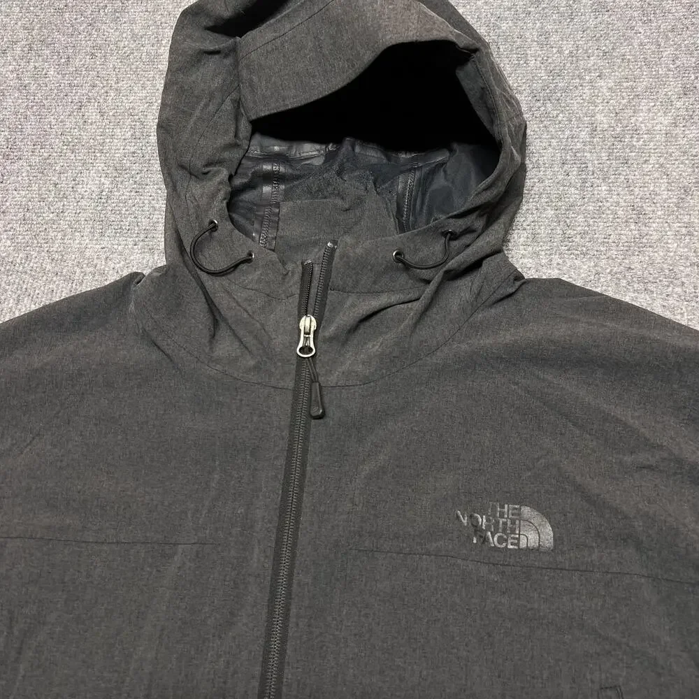 The North Face Jacket Mens Large Gray HyVent 2.5L Hooded Softshell Waterproof